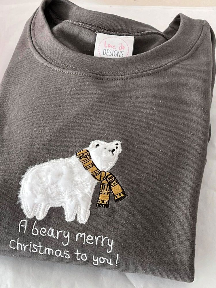 Polar Bear - Embroidered Christmas Jumper