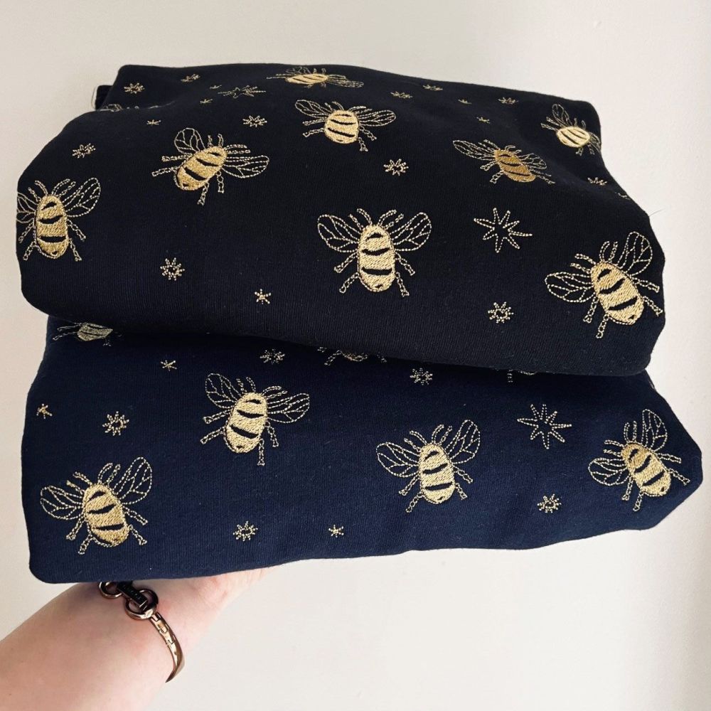 <!-- 001 --> Stars & Bees Sleeve -  Embroidered Sweatshirt