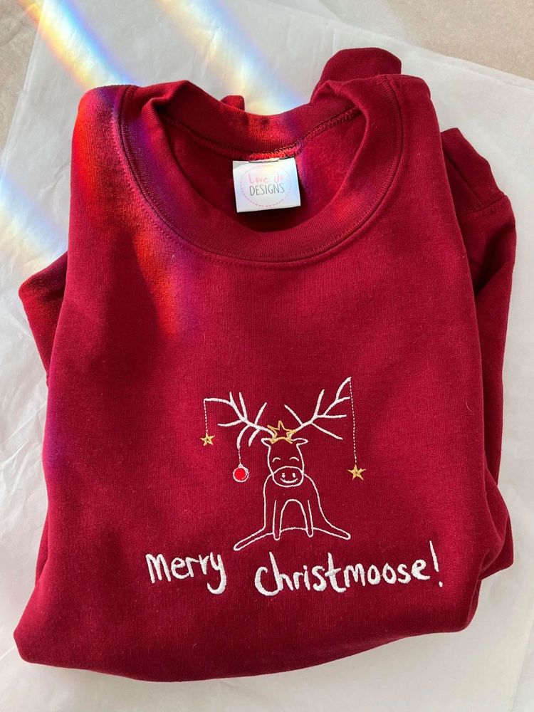 Merry Christmoose - Embroidered Christmas Jumper