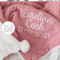 <!-- 001 --> Cable Knit Dusty Pink Blanket