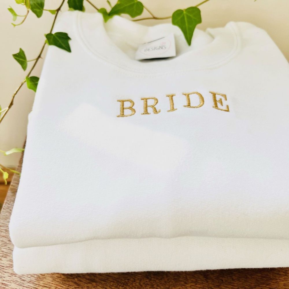 <!-- 001 --> Bride - Personalised Organic Embroidered Tee