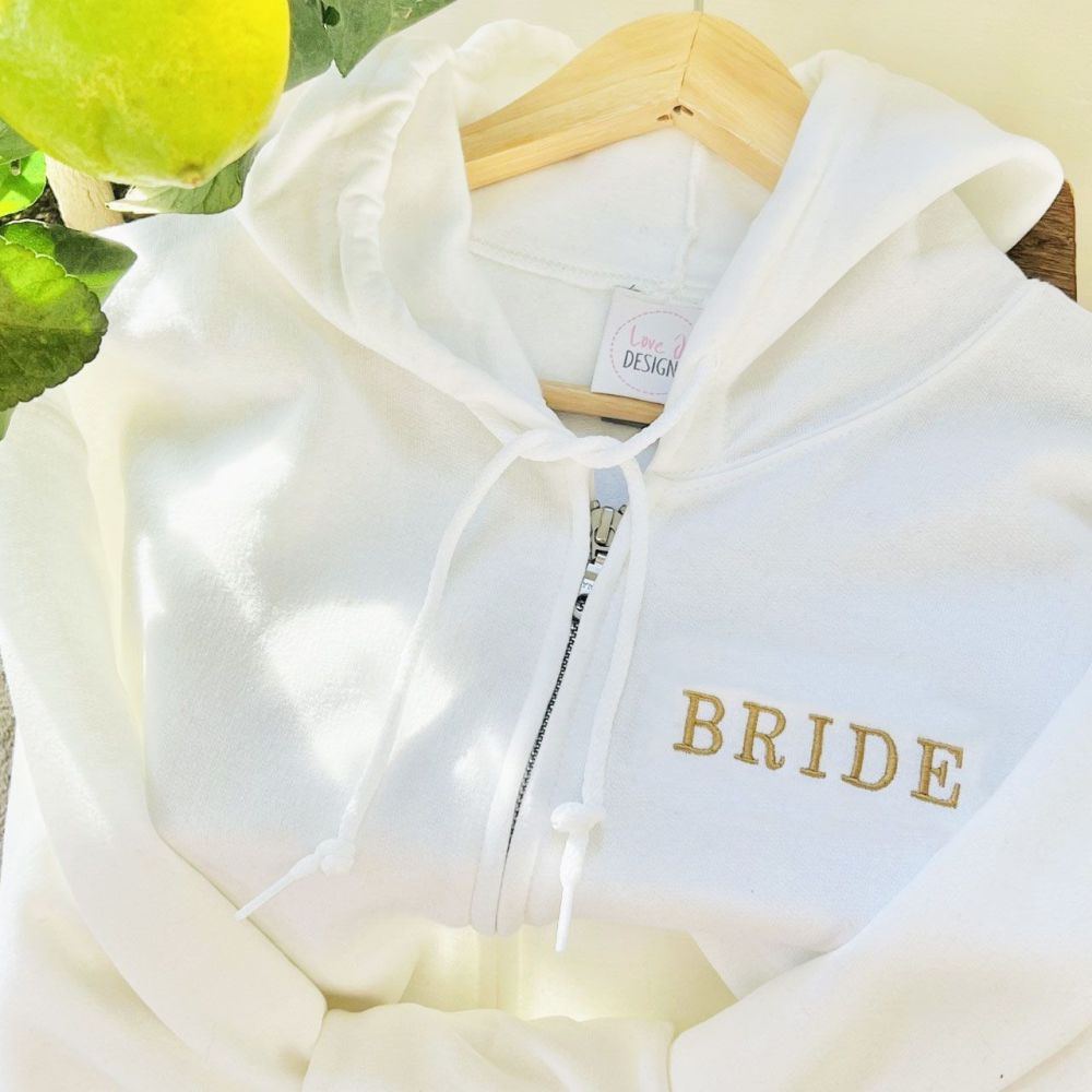 <!-- 001 --> Bride Embroidered Zip Hoodie