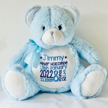  Blue Embroidered Teddy Bear