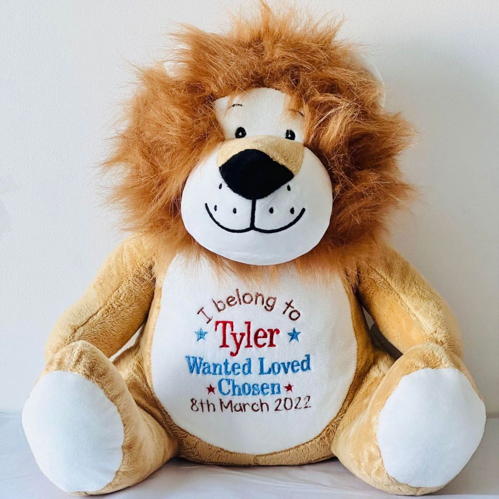 <!-- 001 --> Embroidered Lion Teddy Bear