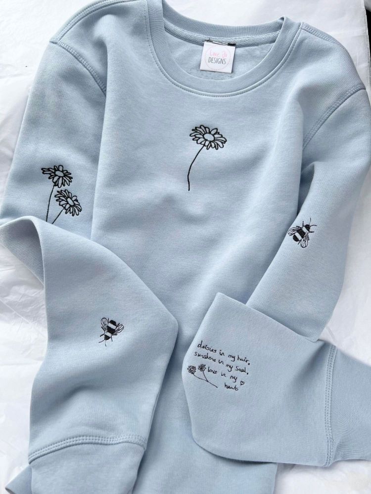 <!-- 001 -->  Daisies - Embroidered  Sweater