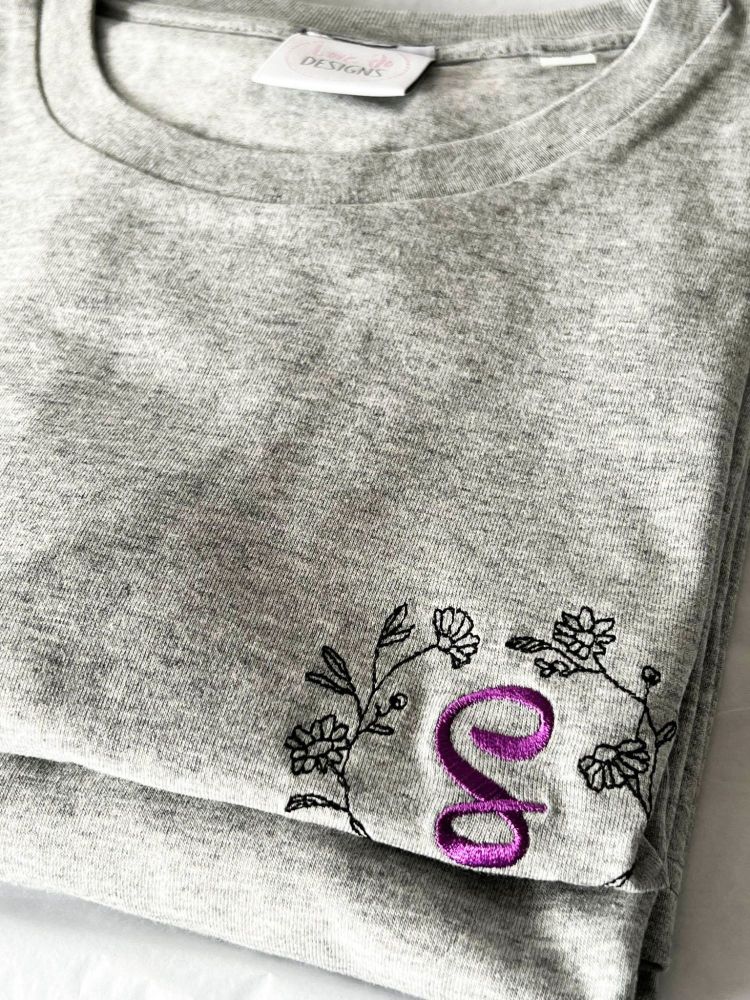 <!-- 001 --> Initial - Embroidered  Personalised Tee