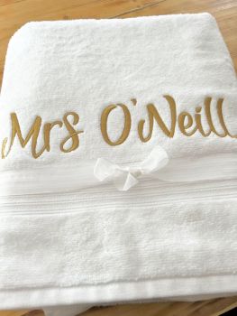 Luxury Embroidered MRS Towel 
