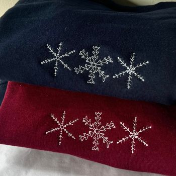 Simple Snowflake Doodles - Embroidered Christmas Jumper