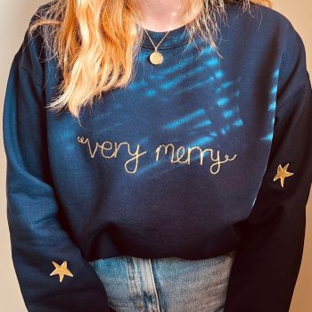 Very Merry - Embroidered Christmas Jumper