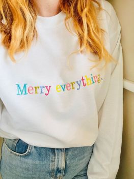 Merry Everything- Embroidered Christmas Jumper