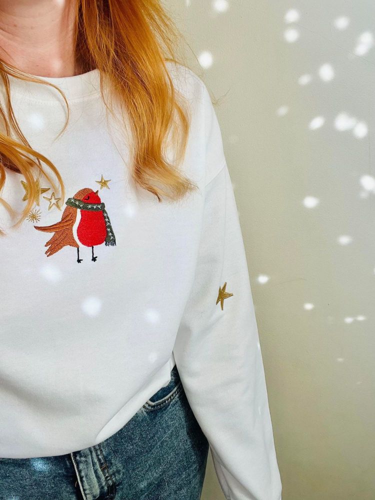 <!-- 001 -->Meowy Christmas - Embroidered Christmas Jumper