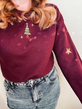 Classic christmas tree - Embroidered Christmas Jumper