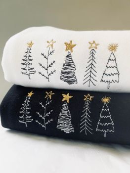Five Simple Tree Doodles - Embroidered Christmas Jumper