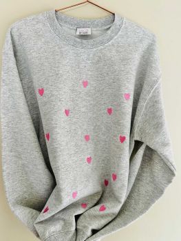 Lots of Hearts Embroidered Sweatshirt