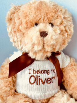 Soft Classic Teddy Bear With Personalised Jumper
