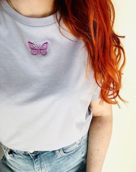  Mini Butterfly - Organic Embroidered T-shirt
