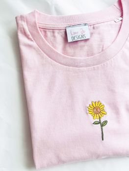  Sunflower - Organic Embroidered T-shirt