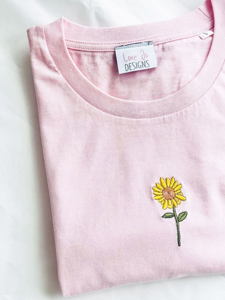 <!-- 002 --> Sunflower - Organic Embroidered T-shirt