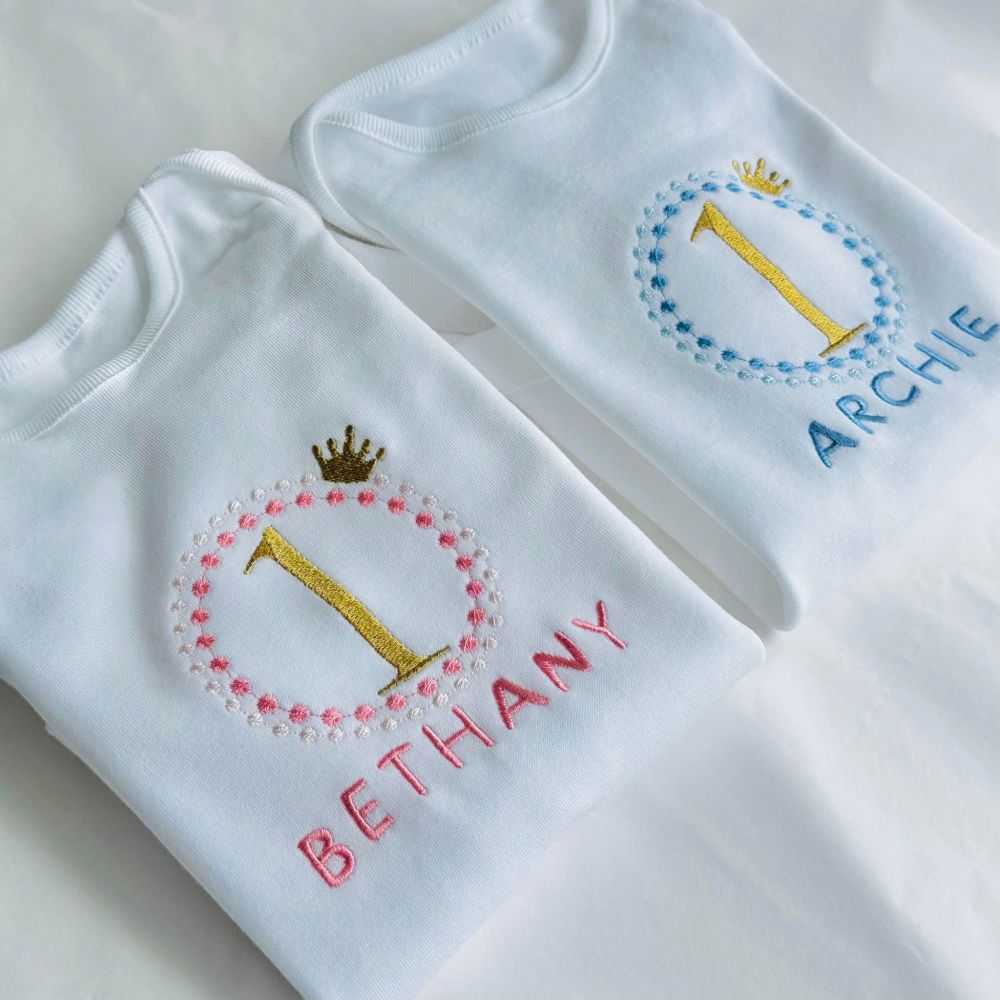 Personalised First Birthday Embroidered Vest