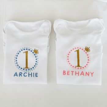 Personalised First Birthday Embroidered Vest