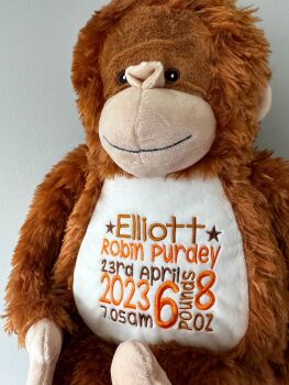   Embroidered Orangutan Teddy Bear