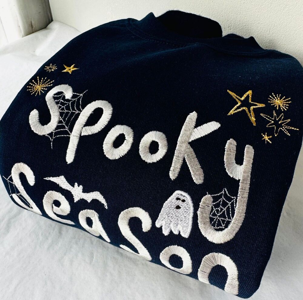 <!-- 001 -->  Spooky Season - Embroidered  Sweatshirt
