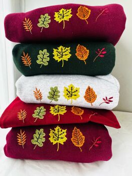 Autumn Leaves - Embroidered  Sweatshirt