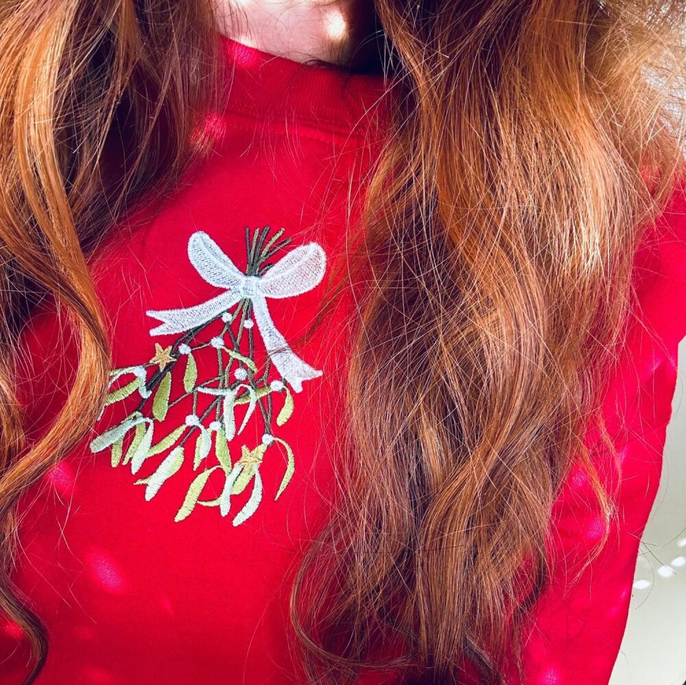 <!-- 001 -->Mistletoe - Embroidered Christmas Jumper