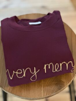 *on sale* SMALL VERY MERRY BURGUNDY JUMPER