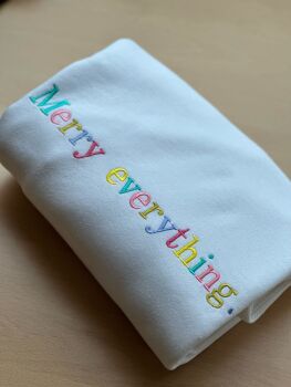 SALE - L WHITE MERRY EVERYTHING JUMPER