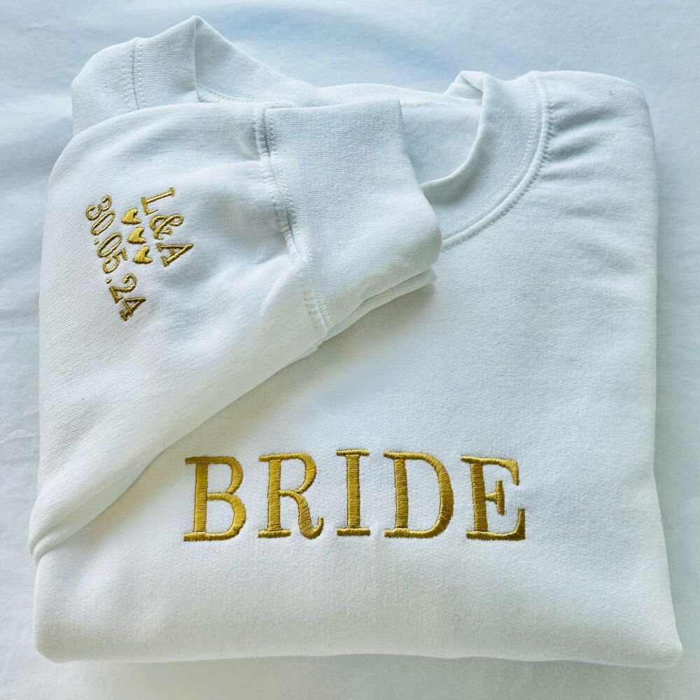 Bride Embroidered Sweatshirt With Sleeve Embroidery