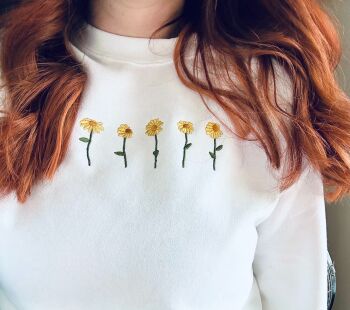  Sunflowers Embroidered Sweatshirt