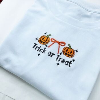 Trick or Treat- Embroidered Organic Cotton T-shirt