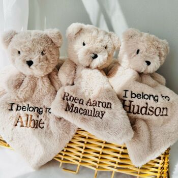 Personalised Classic Brown Teddy Comforter