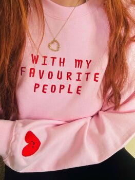  Embroidered Sweatshirt 'With my favourite people'