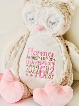   Embroidered Owl Teddy Bear