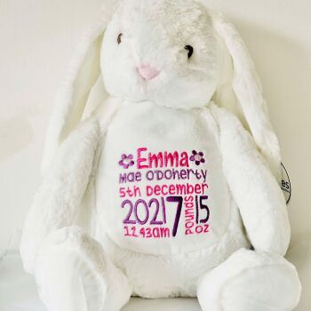  Embroidered White Bunny Teddy Bear