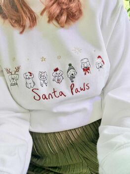 Santa Paws Doodle Dogs - Embroidered Christmas Jumper