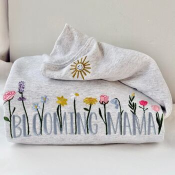 Embroidered Mama Floral Sweatshirt