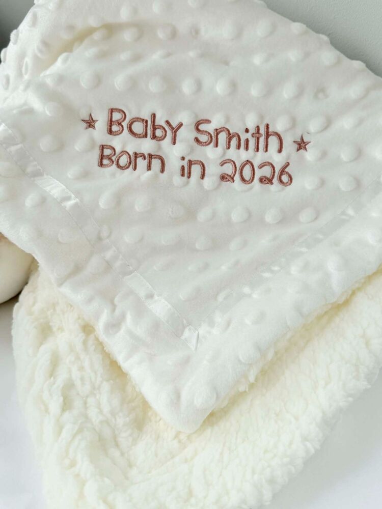 <!-- 001 --> Personalised Cream Bubble Blanket