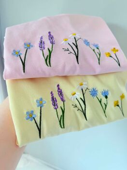  Wildflowers - Embroidered Organic Cotton T-shirt