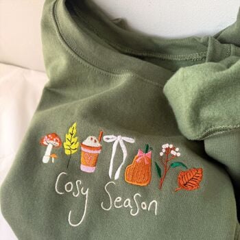Cosy Season Autumn Embroidered  Sweatshirt