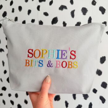 Personalised Embroidered Zip Up Bag