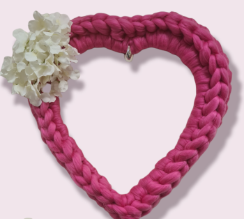 Hot pink Heart Wreath