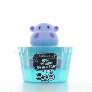Hugo the Hippo Toy in a Soap