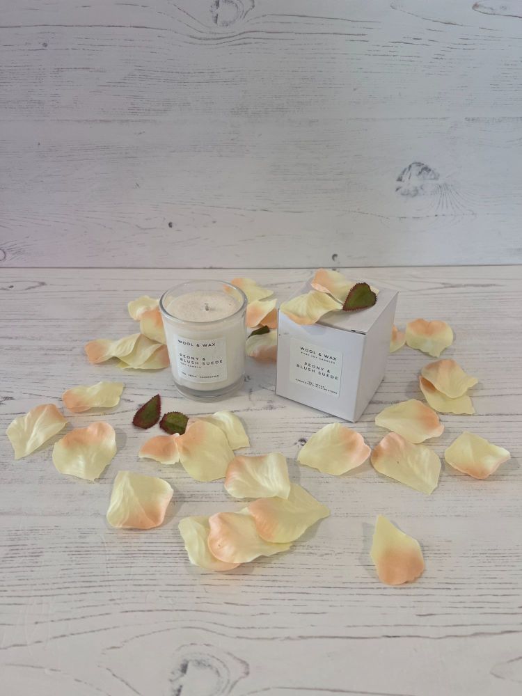 Wool & Wax 'Peony & Blush Suede' Pure Soy Candle