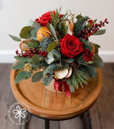 Poppy Festive Hat Box Arrangement