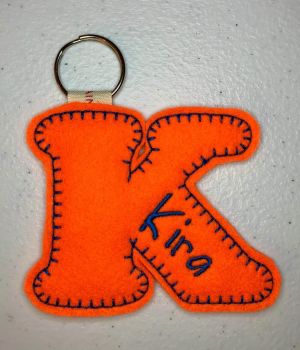 'K' Letter Personalised Keyring