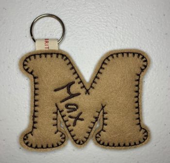 'M' Letter Personalised Keyring