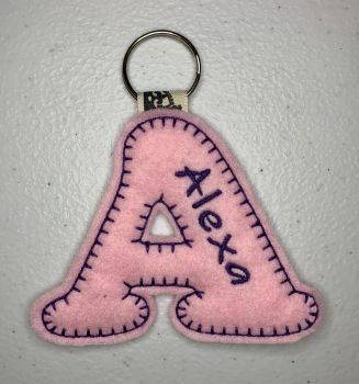 'A' Letter Personalised Keyring